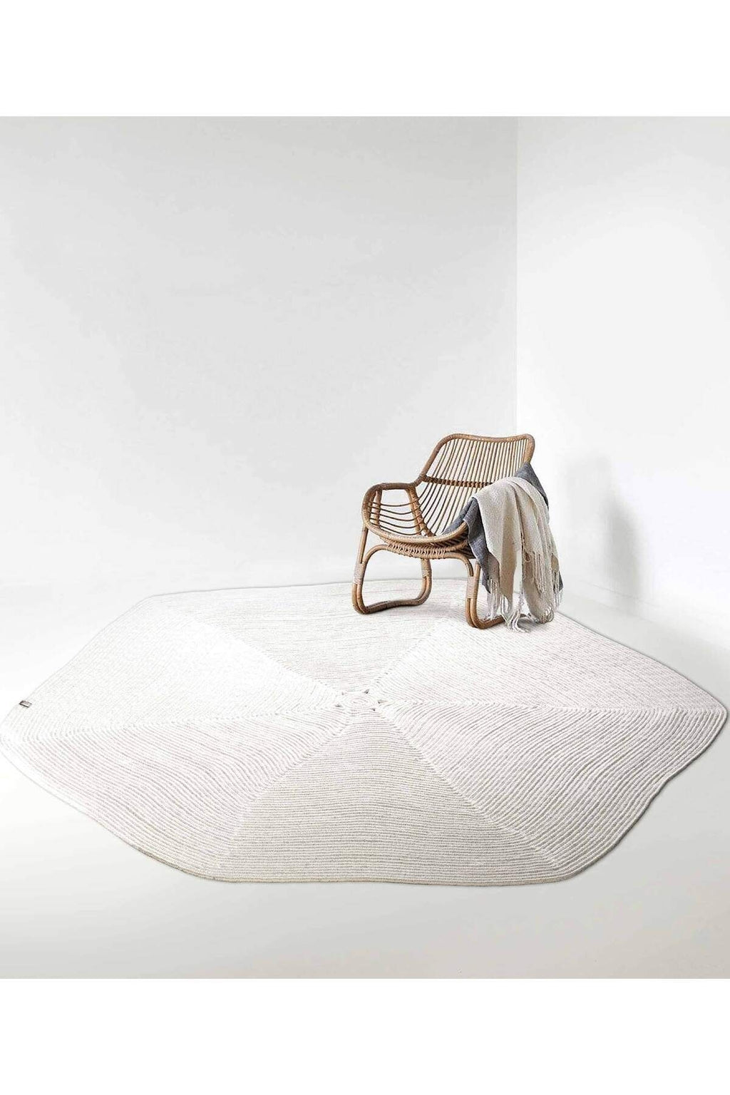 Boulder Hand Knitted Rug in White