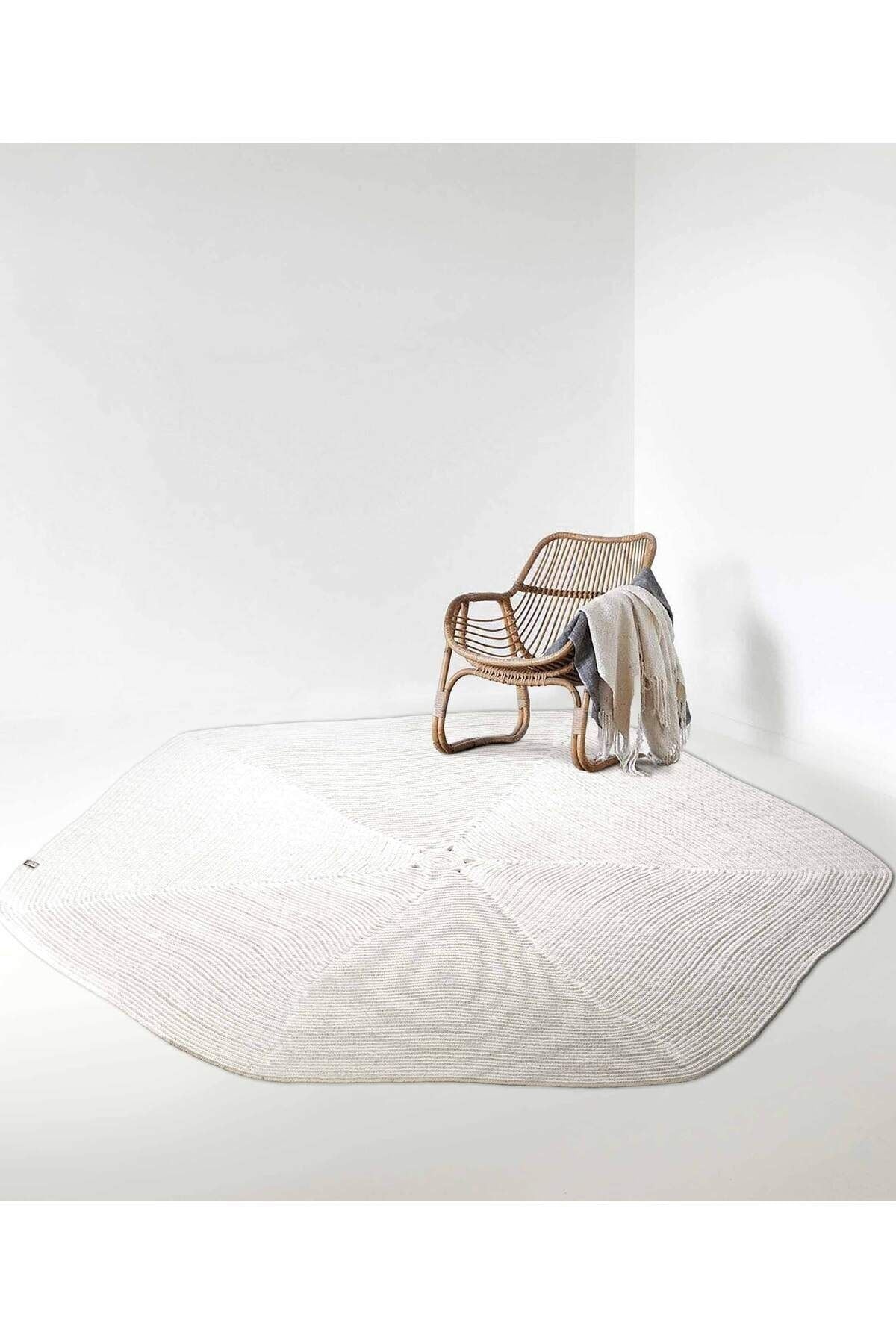 Boulder Hand Knitted Rug in White