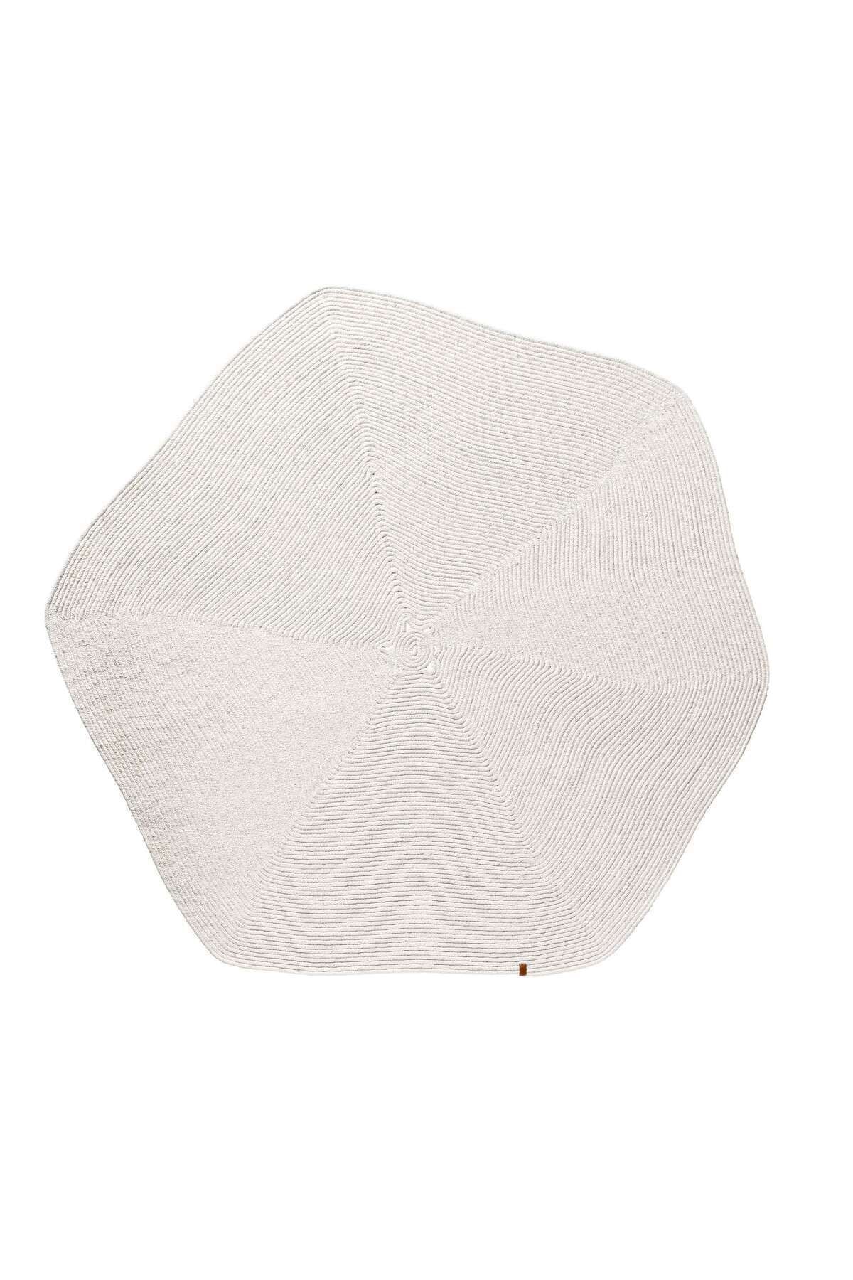 Boulder Hand Knitted Rug in White
