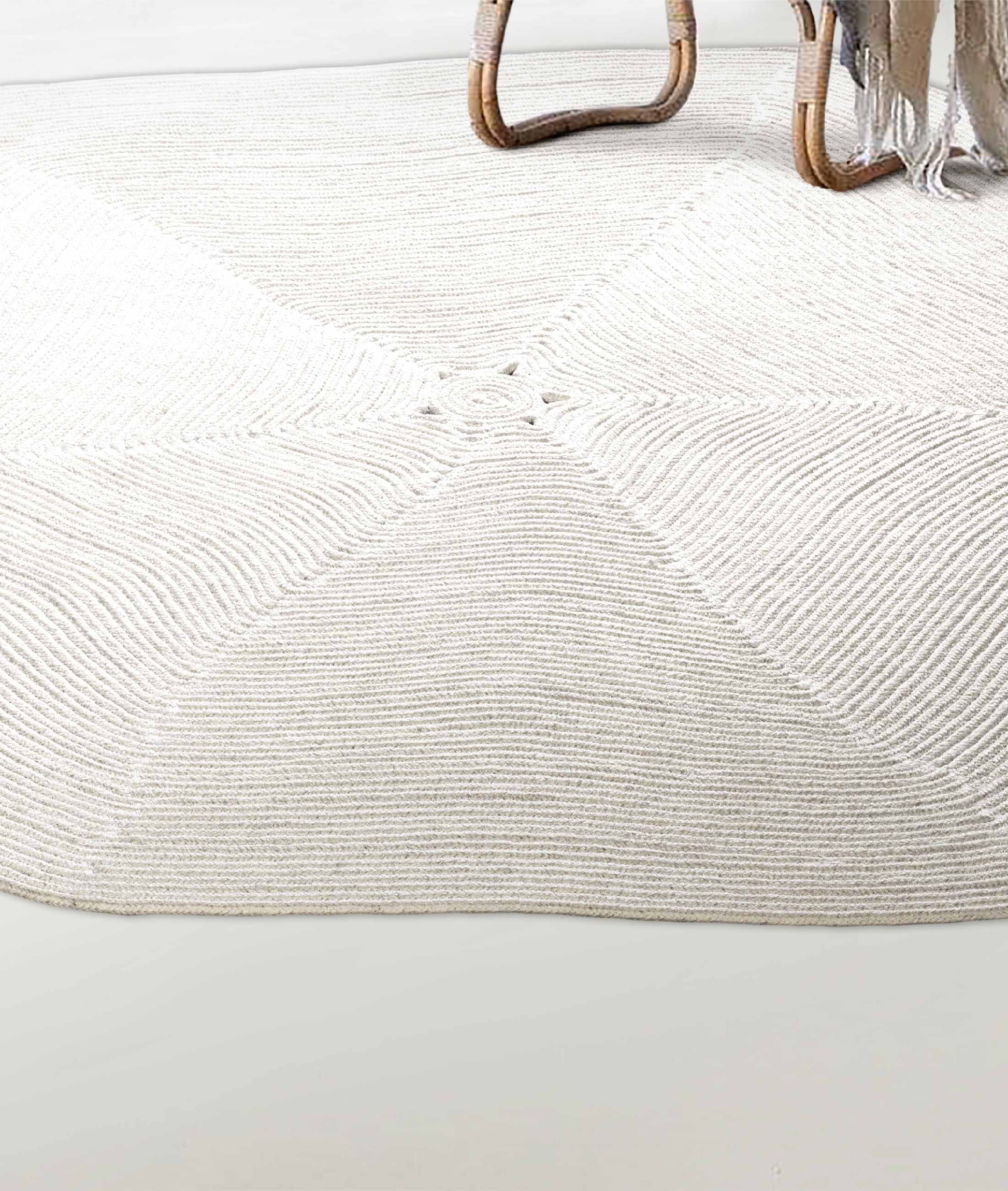 Boulder Hand Knitted Rug in White