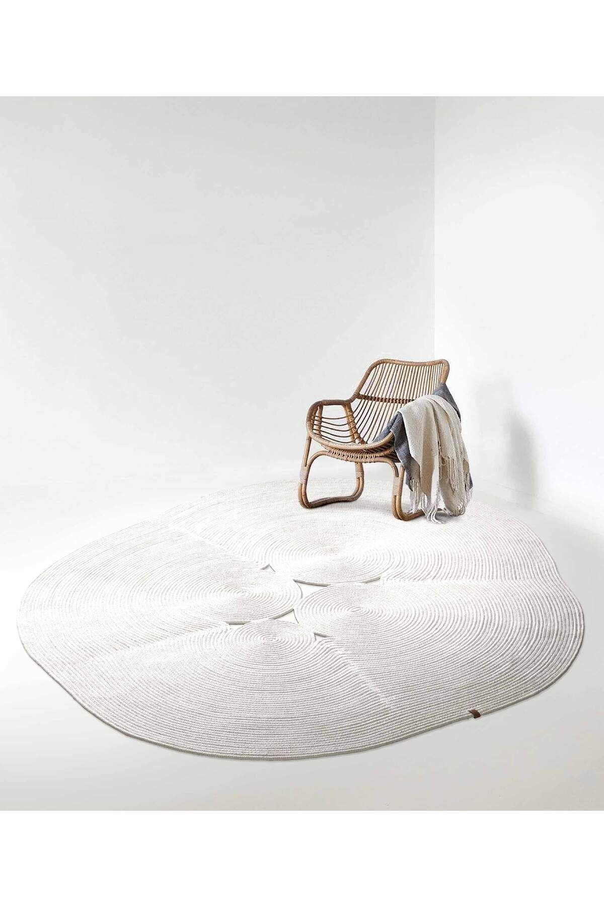 Boulder Hand Knitted Rug in White