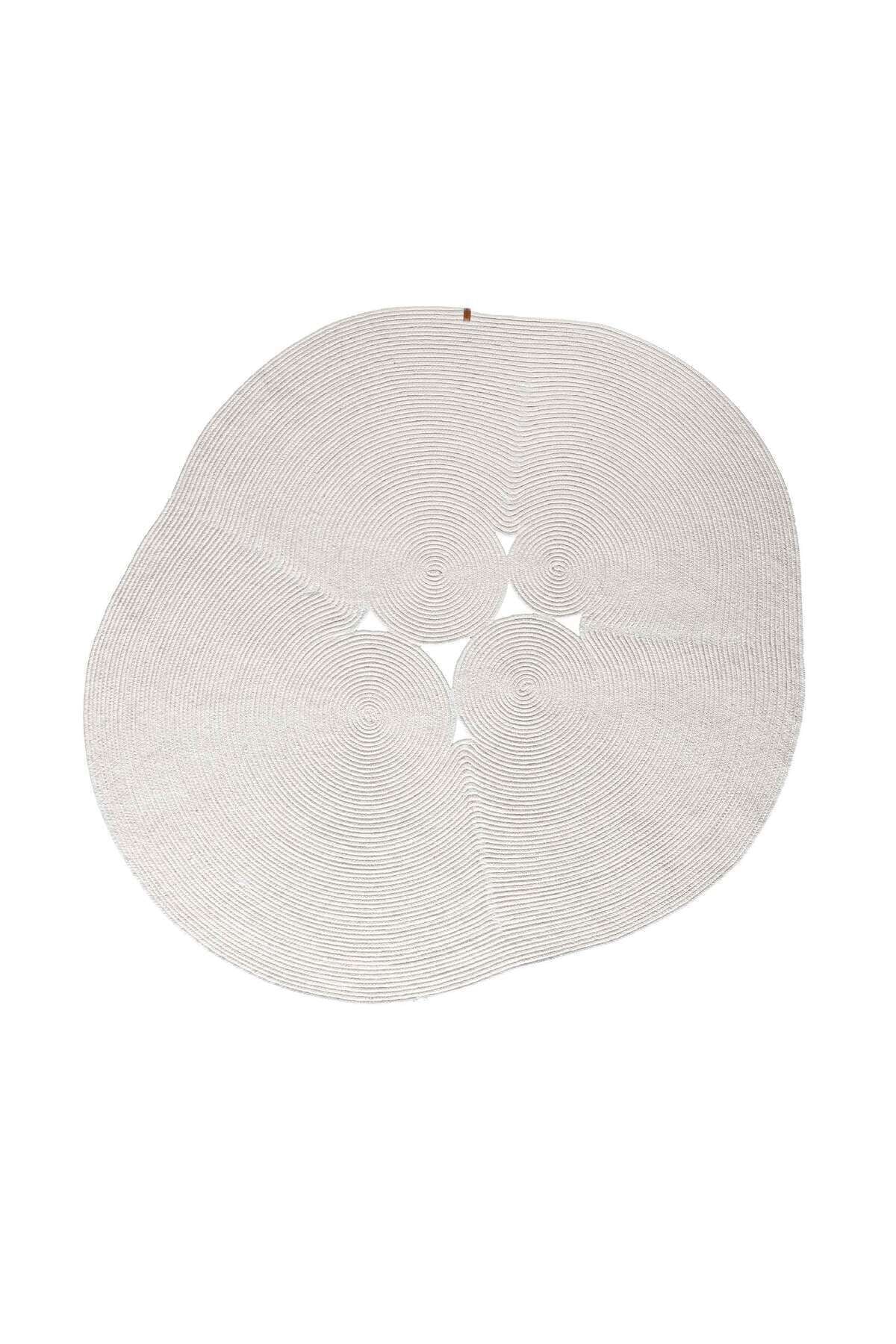 Boulder Hand Knitted Rug in White