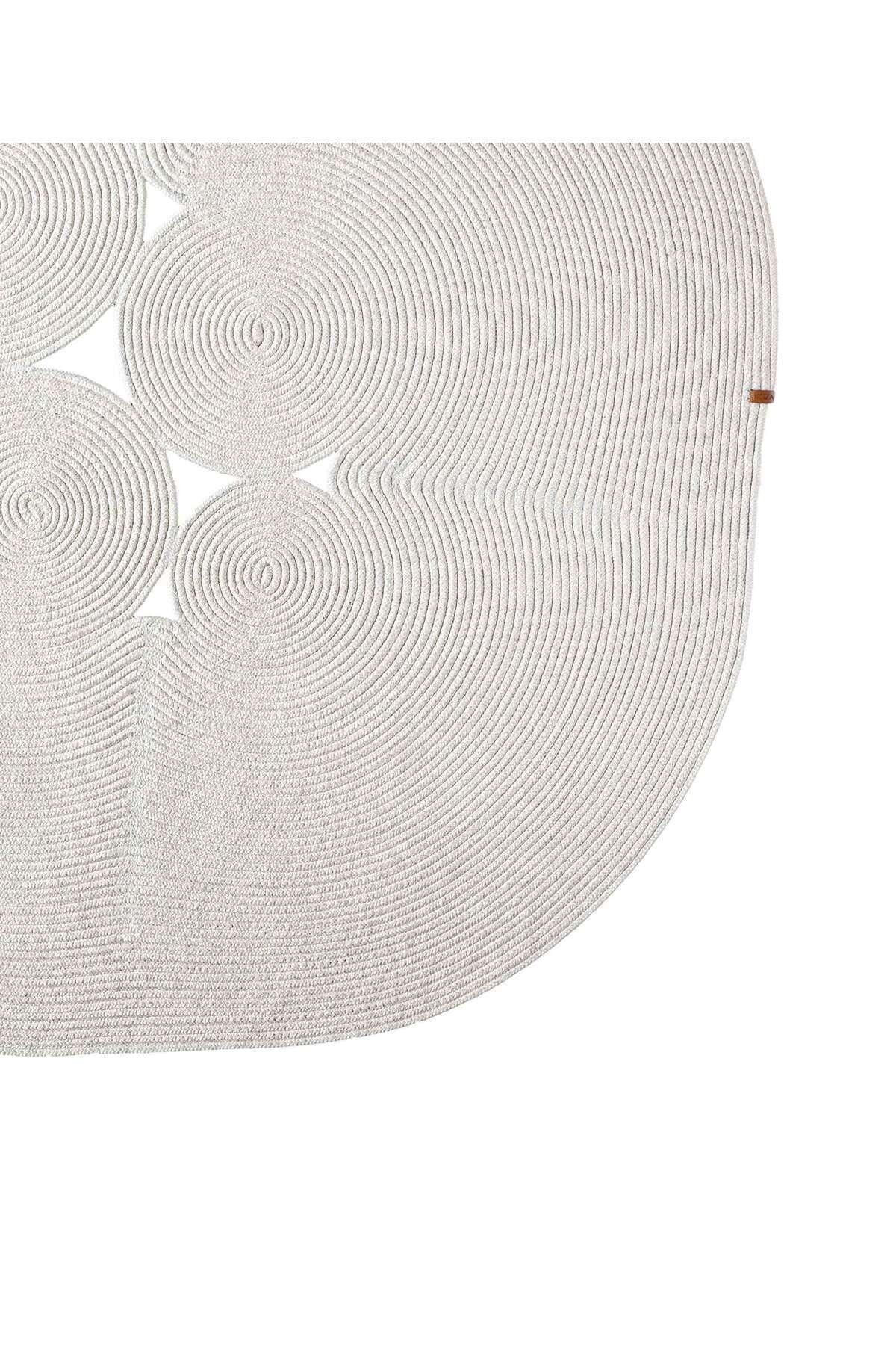 Boulder Hand Knitted Rug in White