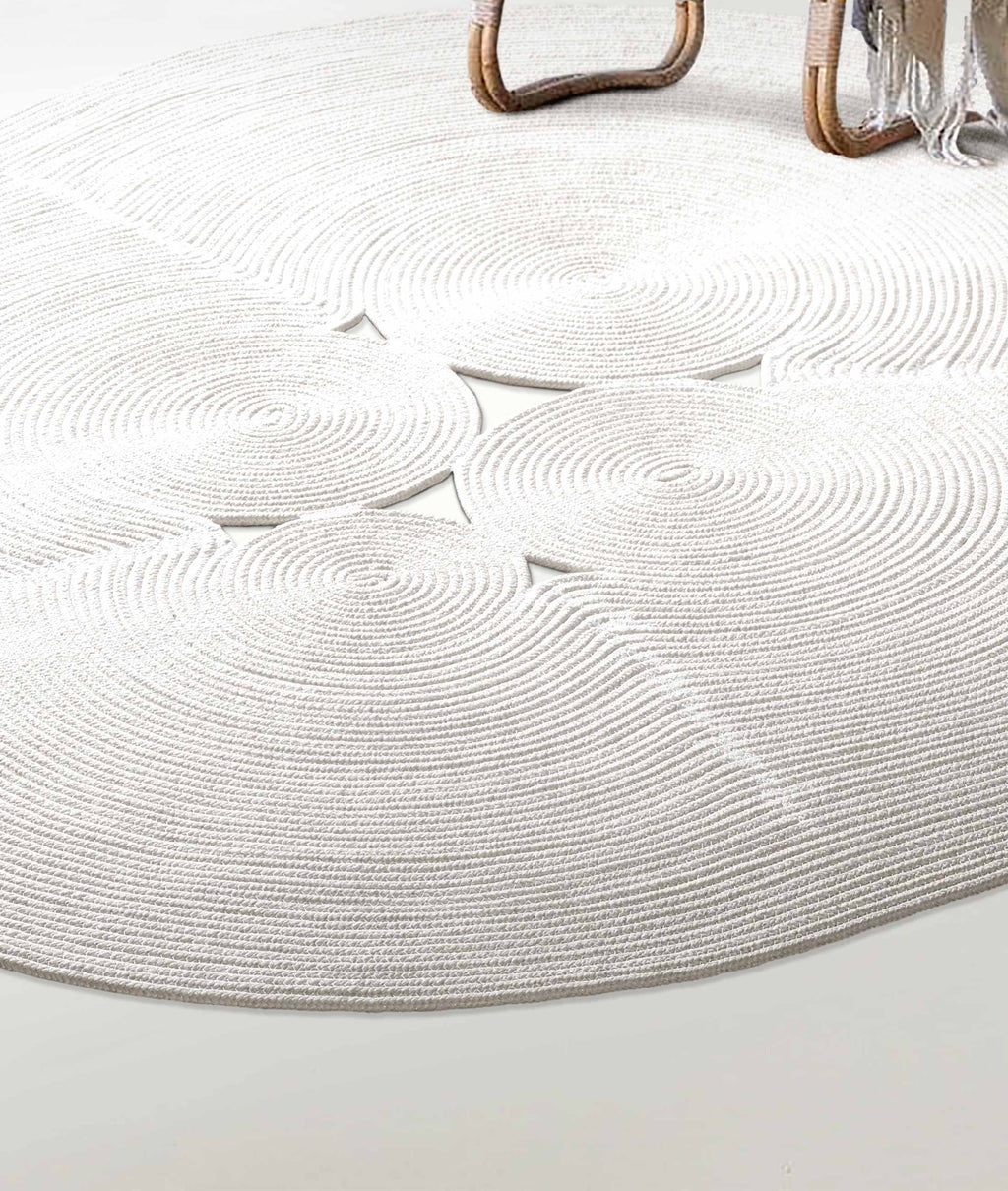 Boulder Hand Knitted Rug in White
