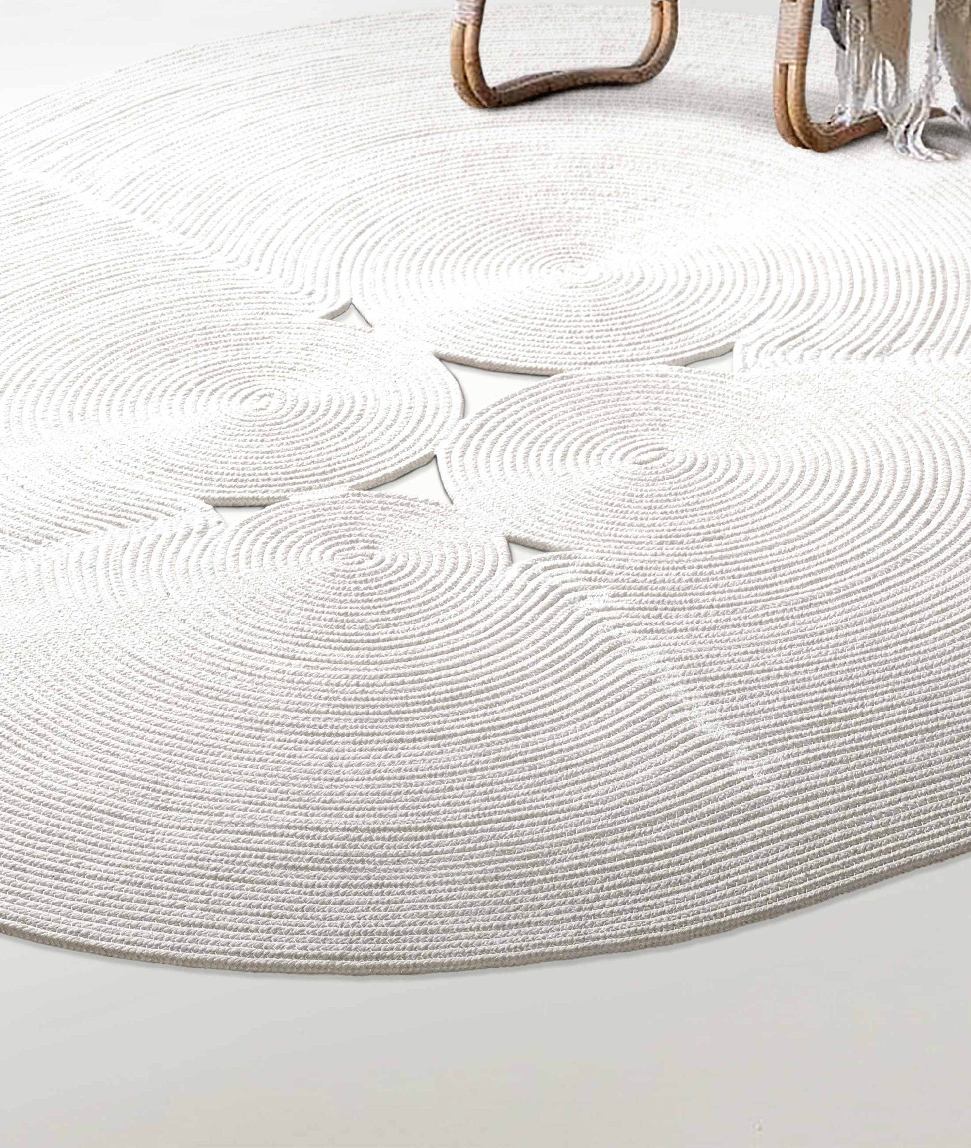 Boulder Hand Knitted Rug in White