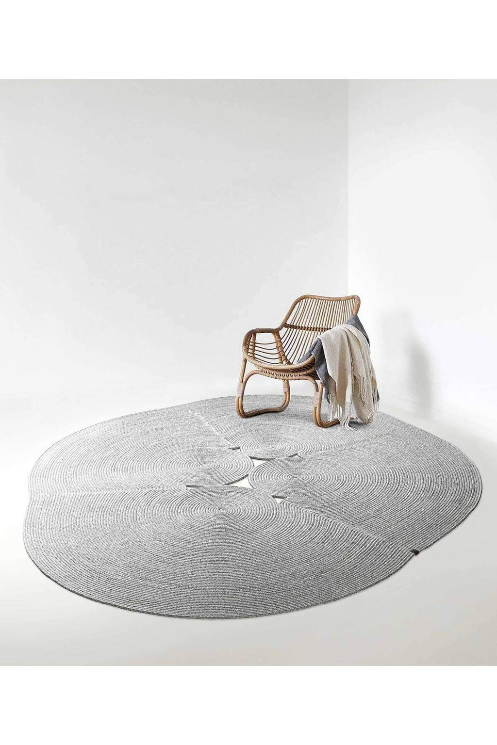 Boulder Hand Knitted Rug in Grey