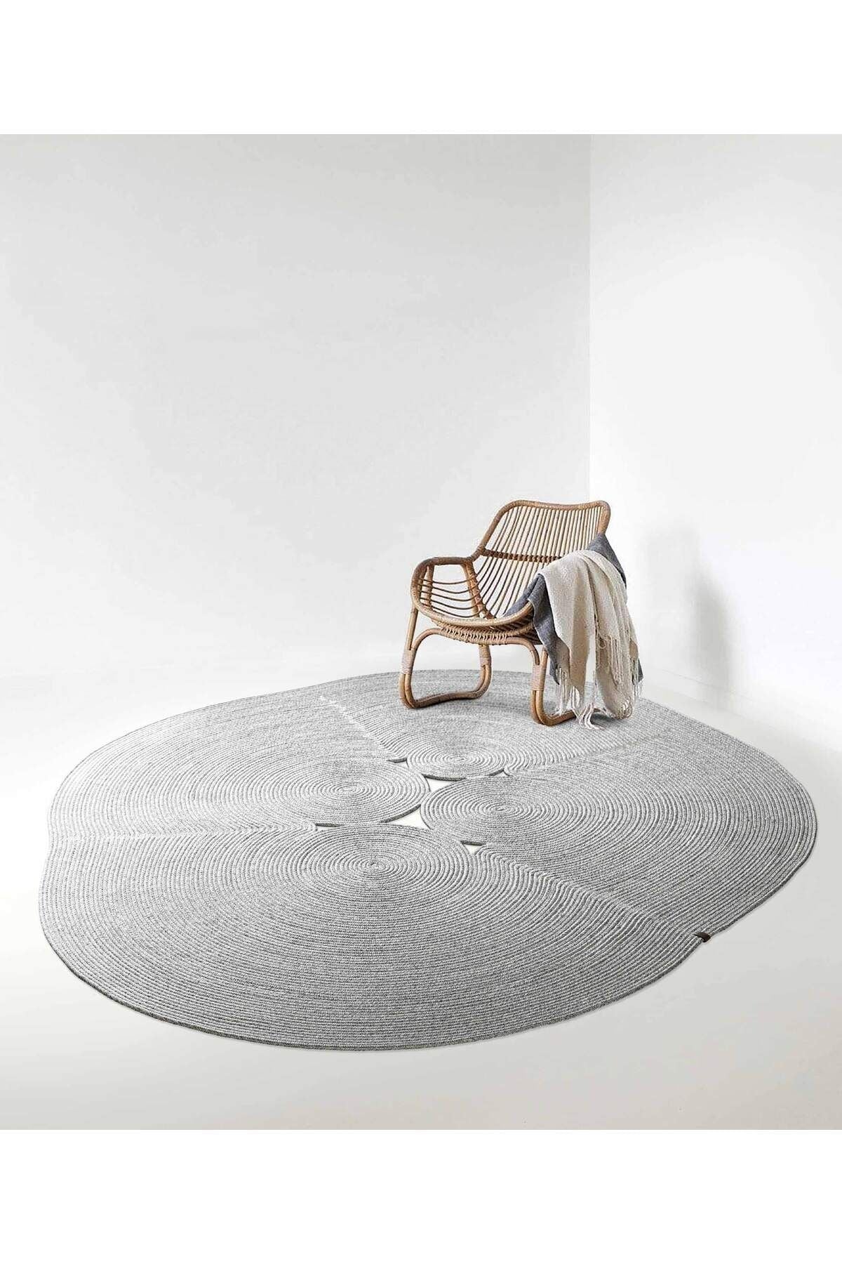 Boulder Hand Knitted Rug in Grey