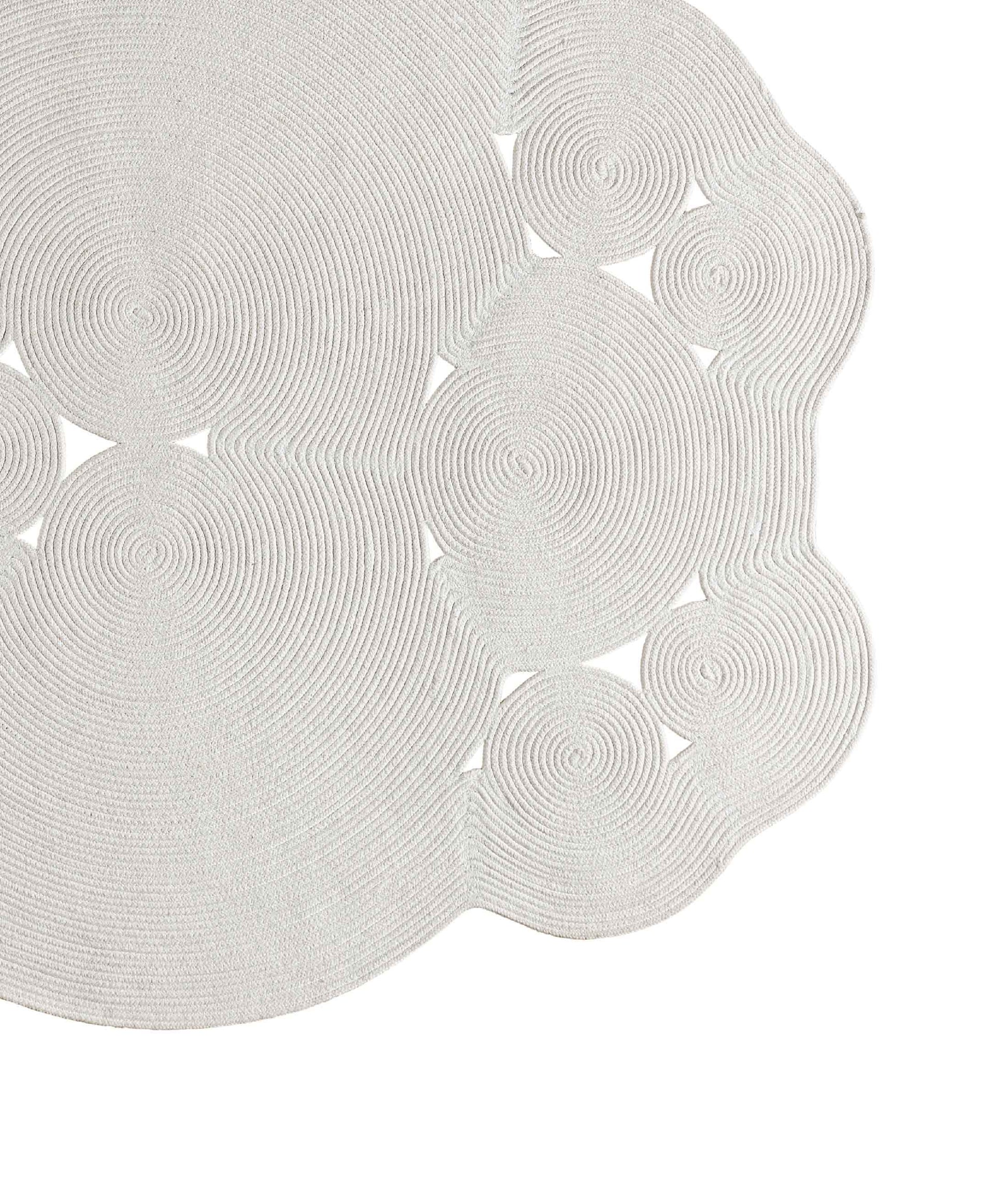 Boulder Hand Knitted Rug in White