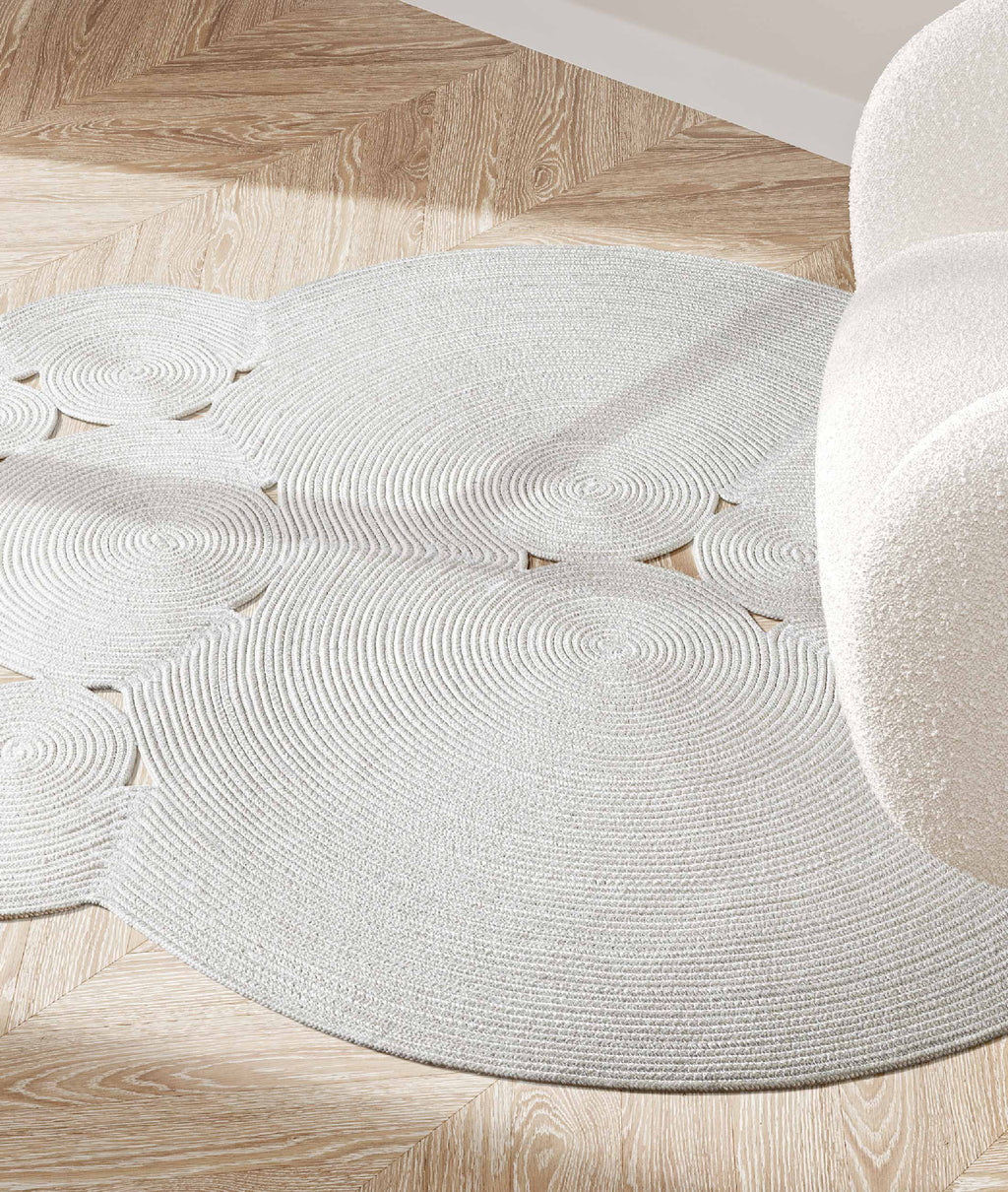 Boulder Hand Knitted Rug in White