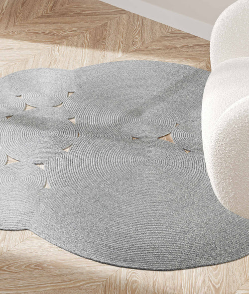 Boulder Hand Knitted Rug in Grey