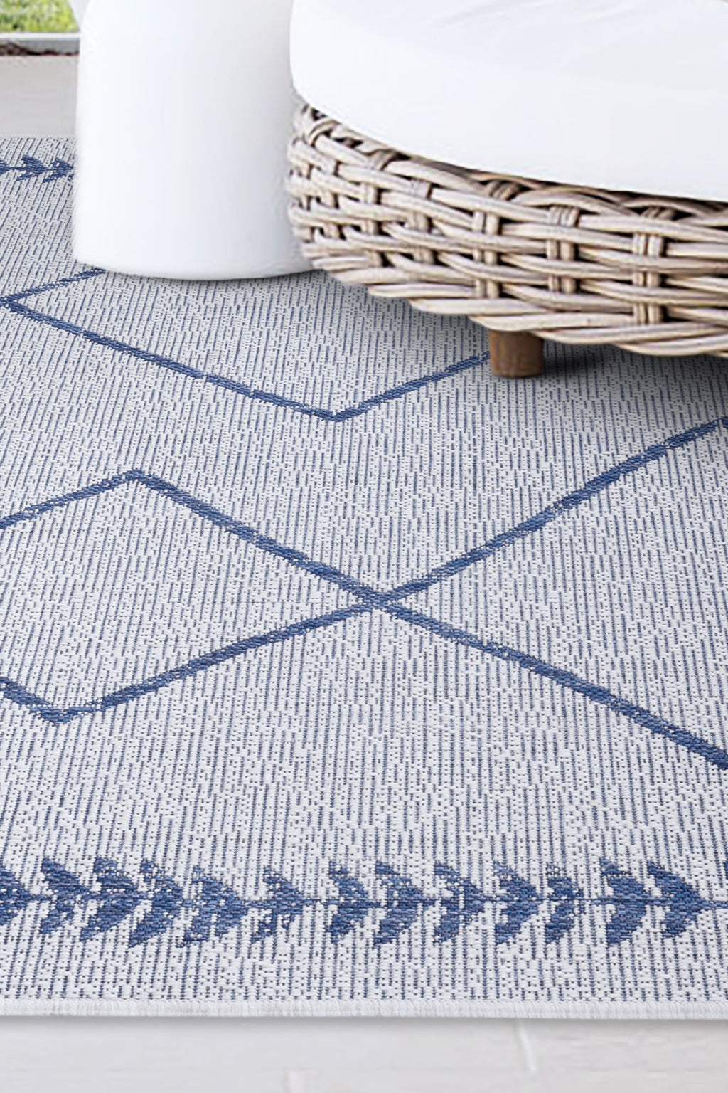 Scandi Jute Rug in Grey and Navy